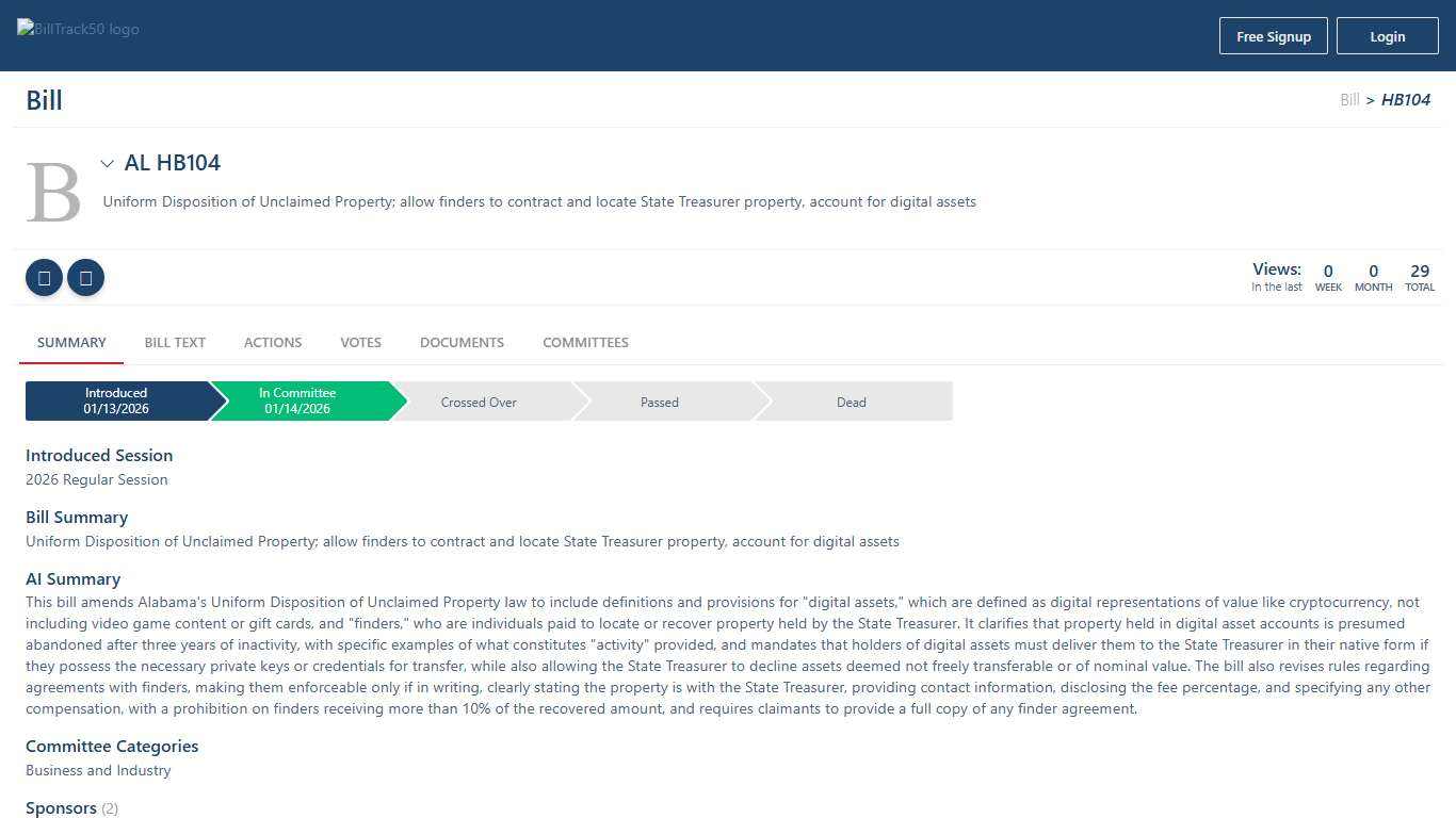 AL HB104 | BillTrack50